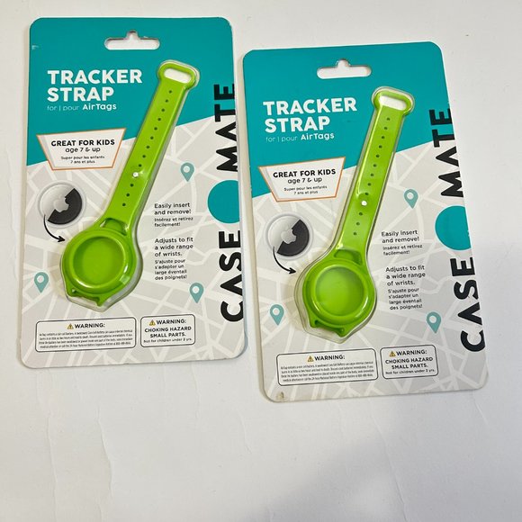 Lot of 2 Case-Mate TRACKER STRAP for Apple AirTag Green great for kids - Picture 1 of 9